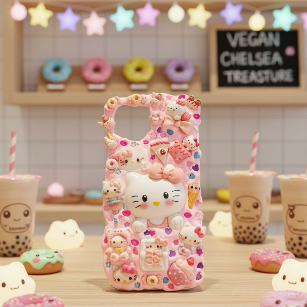 Hello Kitty Pink Kawaii 3D Phone Case handmade